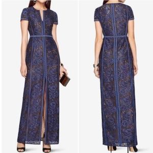 BCBGMAXAZRIA Cailean Floral Lace Gown Blue NWT